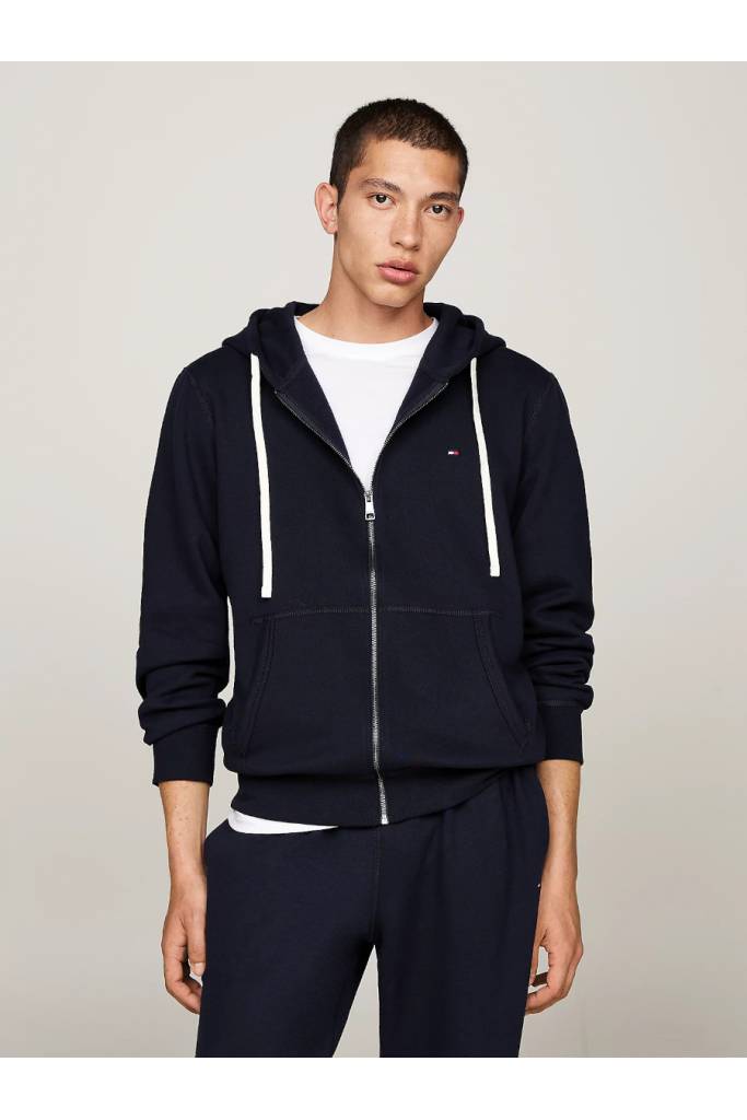 Detal 4 męska bluza z kapturem essential fleece zip through tommy hilfiger MW0MW37234