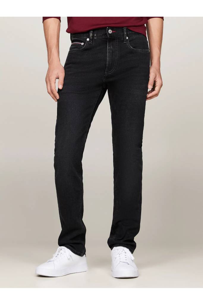 Przód męskie jeansy slim bleecker pstr crow tommy hilfiger MW0MW37371