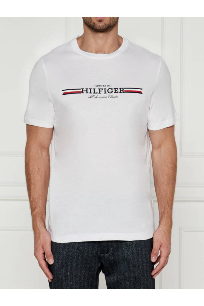 Przód męski t-shirt chest stripe tommy hilfiger MW0MW36480