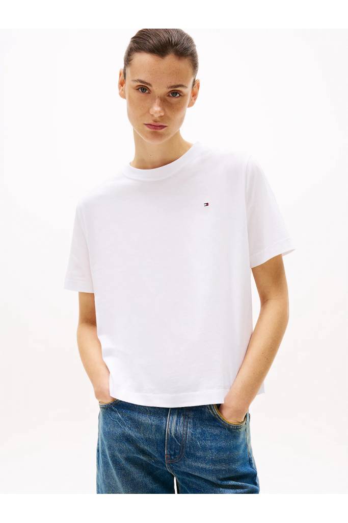 Przód damski t-shirt modern relaxed tommy hilfiger WW0WW43597