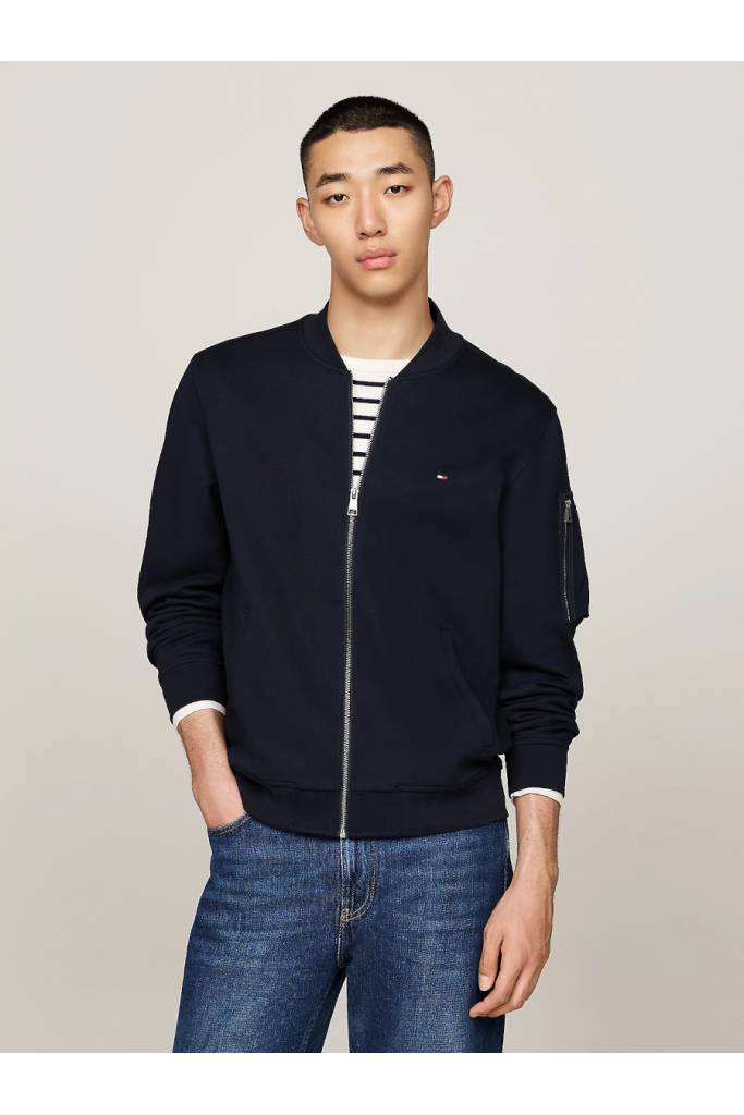 Przód męska bluza rozpinana essential intechno baseball jkt tommy hilfiger MW0MW37357