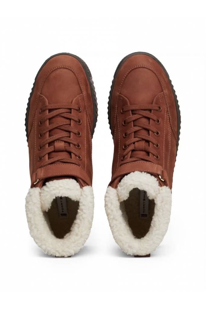 Detal 2 damskie botki skórzane faux fur nubuck low lace-up tommy hilfiger FW0FW08172