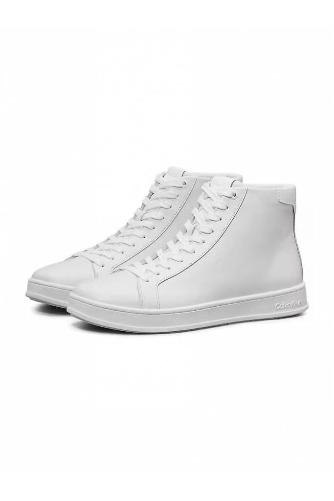 Przód męskie trampki skórzane wysokie high top lace up calvin klein HM0HM01547