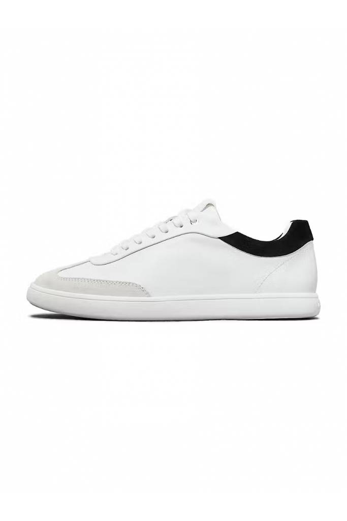 Damskie sneakersy skórzane bubble cupsole lace up leather mix calvin klein HW0HW02208