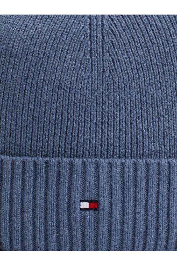 Detal stylizacja męska czapka zimowa z dodatkiem kaszmiru flag pima cotton beanie tommy hilfiger AM0AM12796