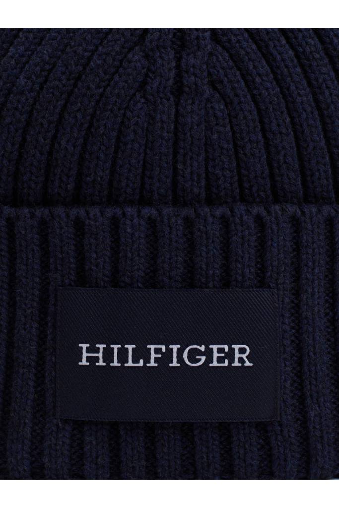 Detal stylizacja męska czapka zimowa monotype patch cotton beanie tommy hilfiger AM0AM12752