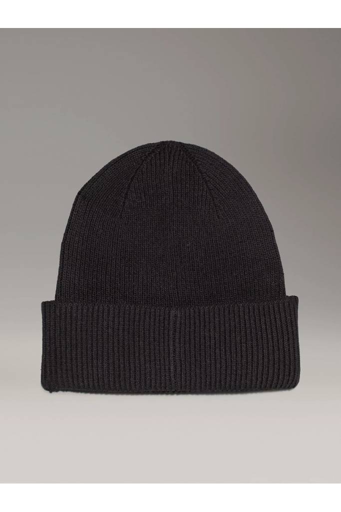 Tył męska czapka zimowa cotton/wool fine rib beanie calvin klein K50K512356