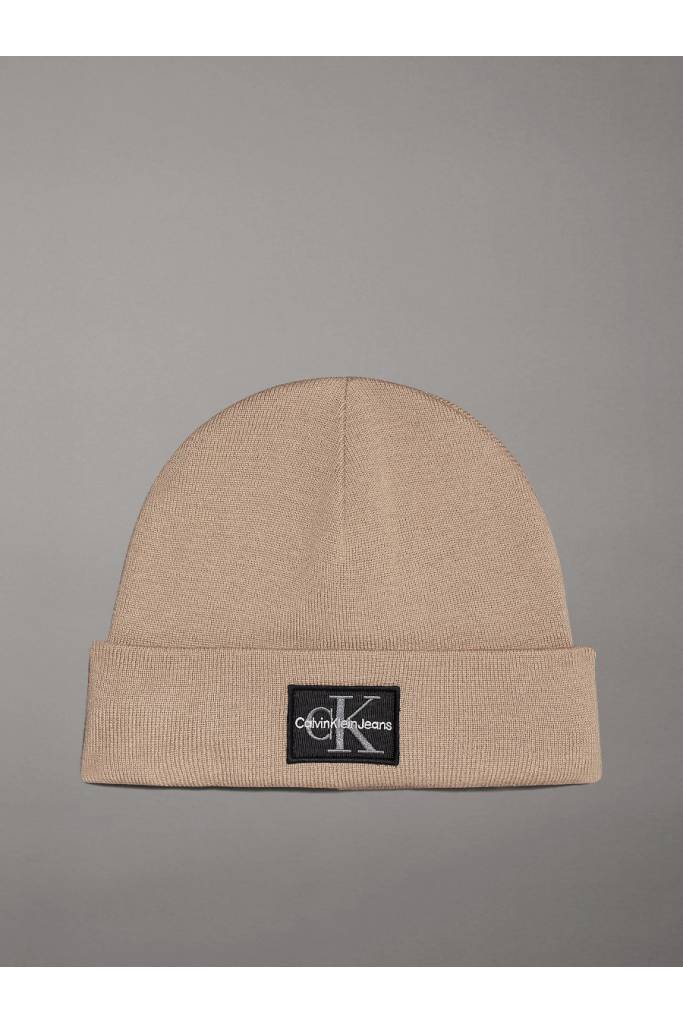 Męska czapka zimowa mono logo patch beanie calvin klein jeans K50K512455