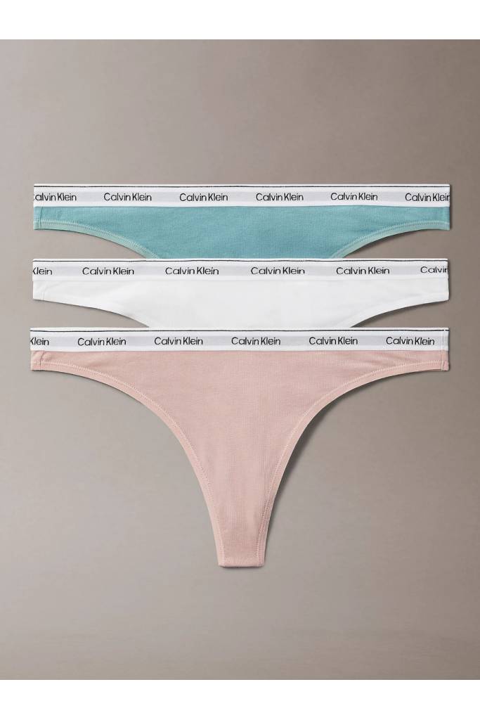 Damskie stringi modern logo thong calvin klein 3-pack 000QD5209E