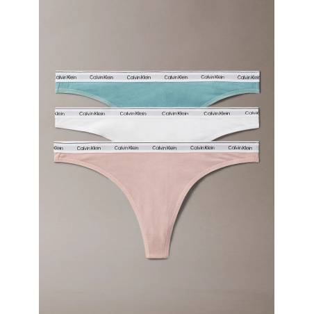 Damskie stringi modern logo thong calvin klein 3-pack 000QD5209E