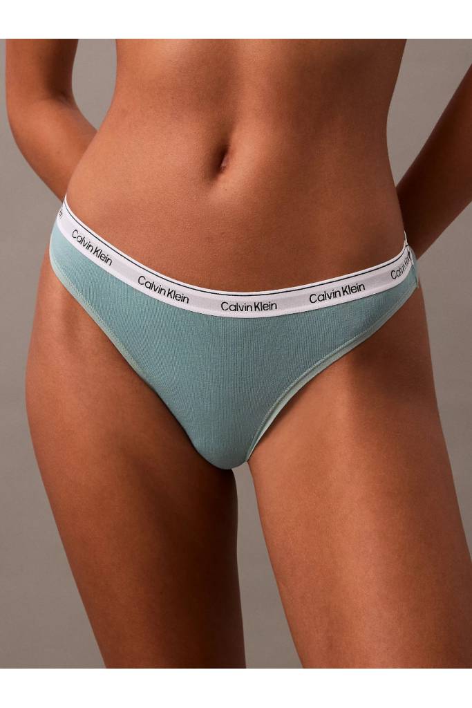 Detal stylizacja damskie stringi modern logo thong calvin klein 3-pack 000QD5209E