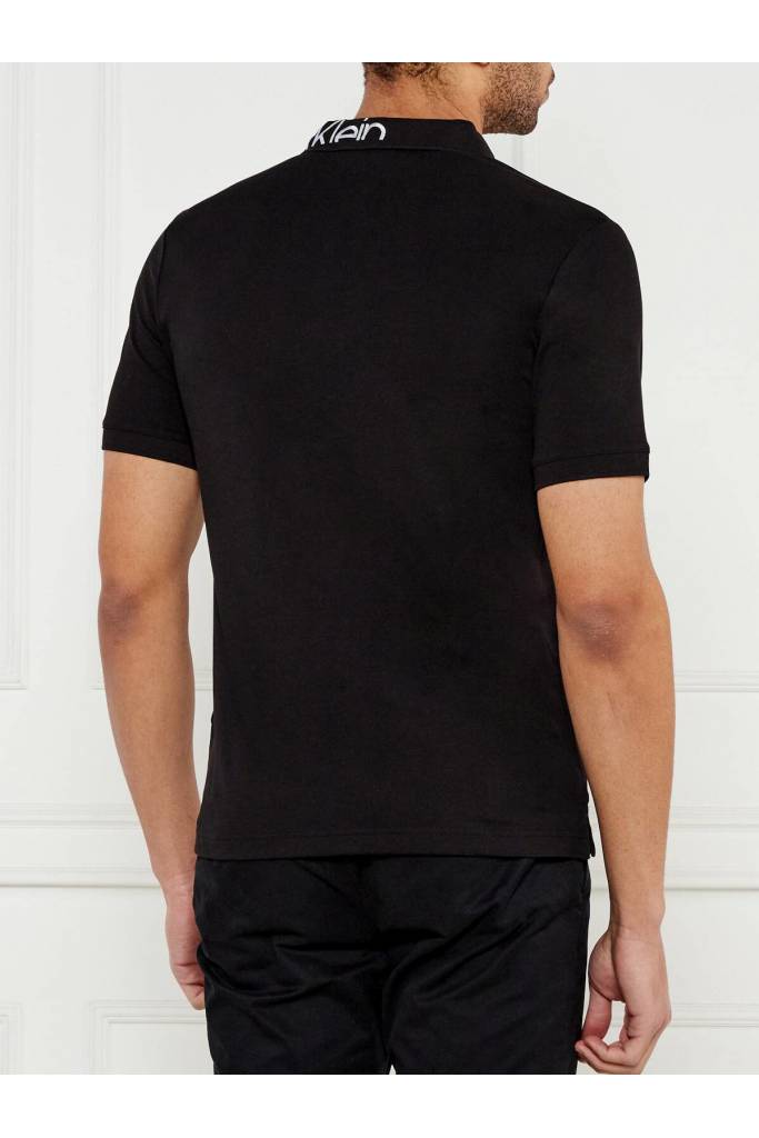 Tył męskie polo stretch pique logo collar calvin klein K10K114474 Tył męskie polo stretch pique logo collar calvin klein K10K114474