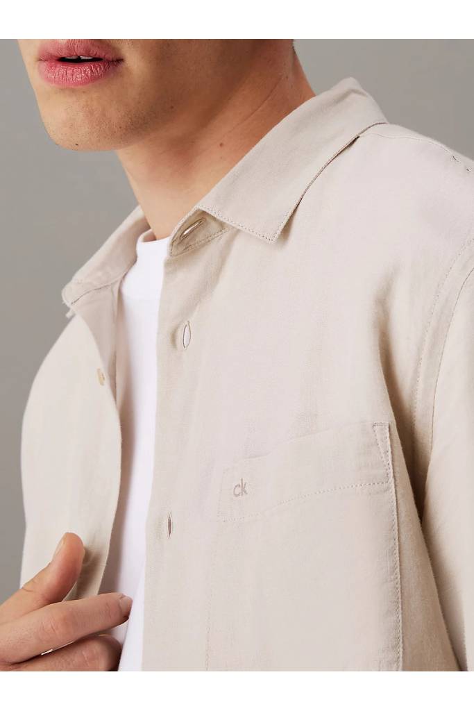 Detal stylizacja męska koszula linen cotton regular calvin klein K10K114488 Detal stylizacja męska koszula linen cotton regular calvin klein K10K114488