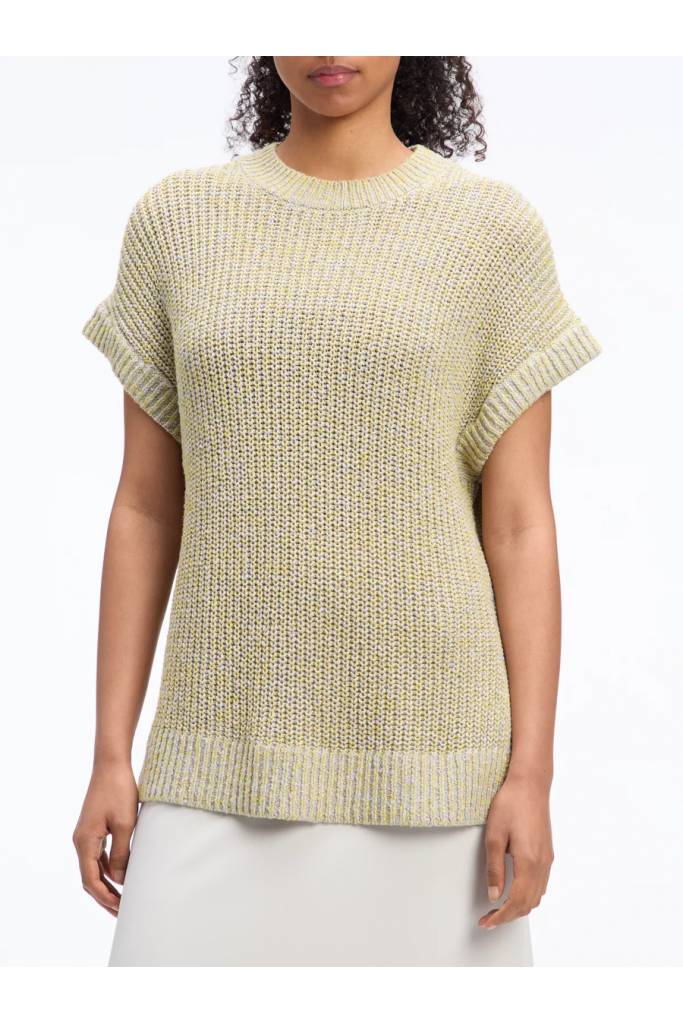 Przód damski sweter bez rękawów mouline texture calvin klein K20K208409