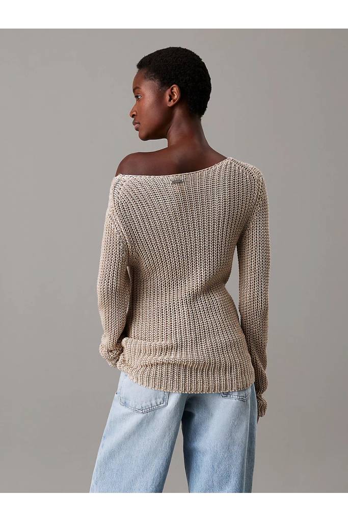Tył damski sweter z dodatkiem jedwabiu silk blend relaxed calvin klein K20K208195 Tył damski sweter z dodatkiem jedwabiu silk blend relaxed calvin klein K20K208195