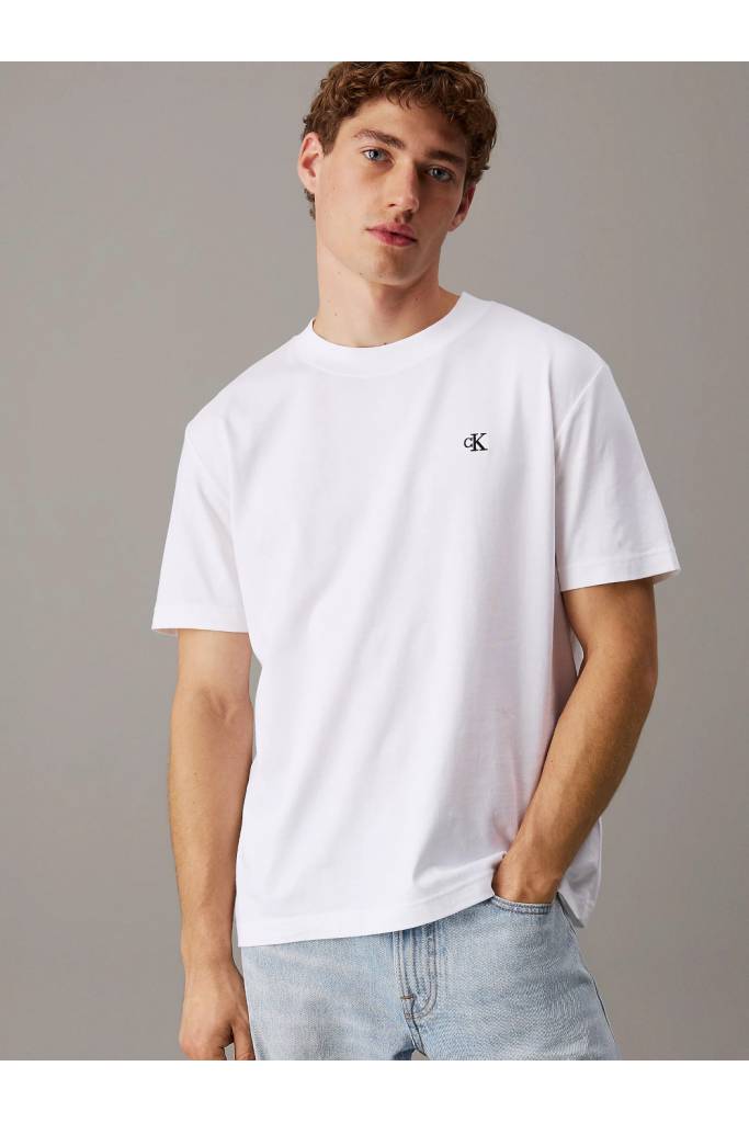 Przód męski t-shirt serif font graphic calvin klein jeans J30J327473 Przód męski t-shirt serif font graphic calvin klein jeans J30J327473