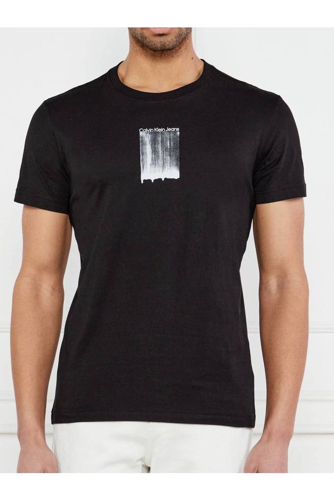 Przód męski t-shirt brush stroke graphic calvin klein jeans J30J327522