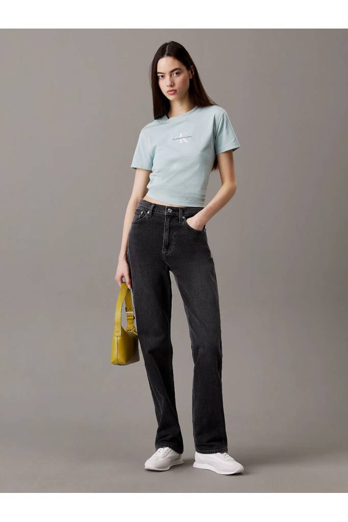Detal stylizacja damskie jeansy high rise straight calvin klein jeans J20J225122