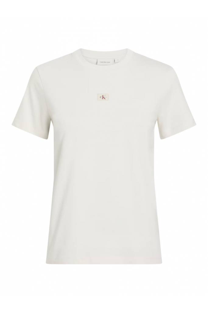 Damski t-shirt woven label regular calvin klein jeans J20J225243
