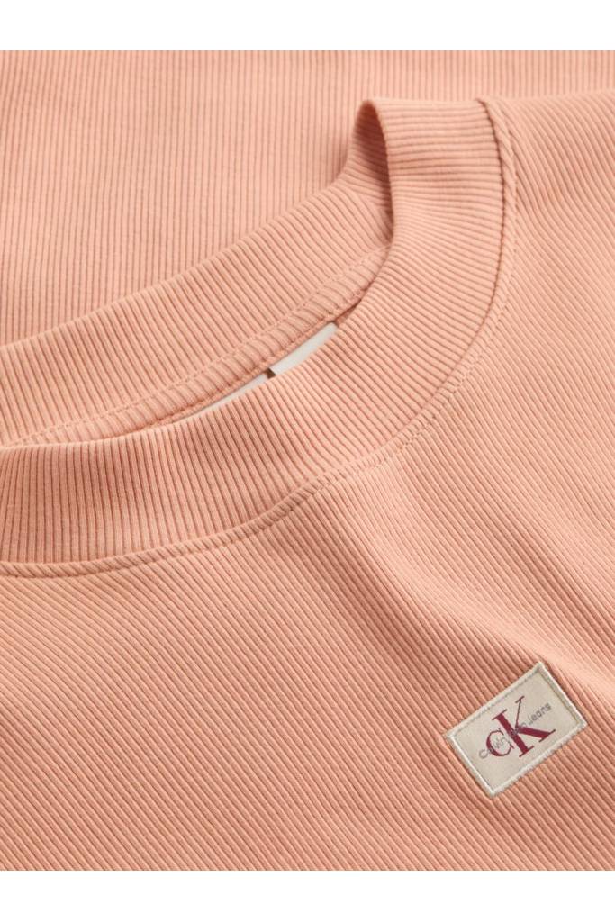 Detal stylizacja damski t-shirt woven label rib relaxed calvin klein jeans J20J225247 Detal stylizacja damski t-shirt woven label rib relaxed calvin klein jeans J20J225247