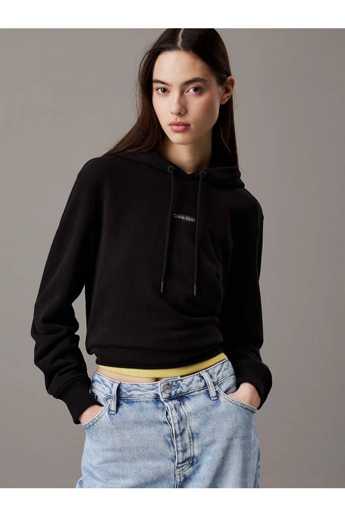 Przód damska bluza z kapturem placed institutional calvin klein jeans J20J225364 Przód damska bluza z kapturem placed institutional calvin klein jeans J20J225364