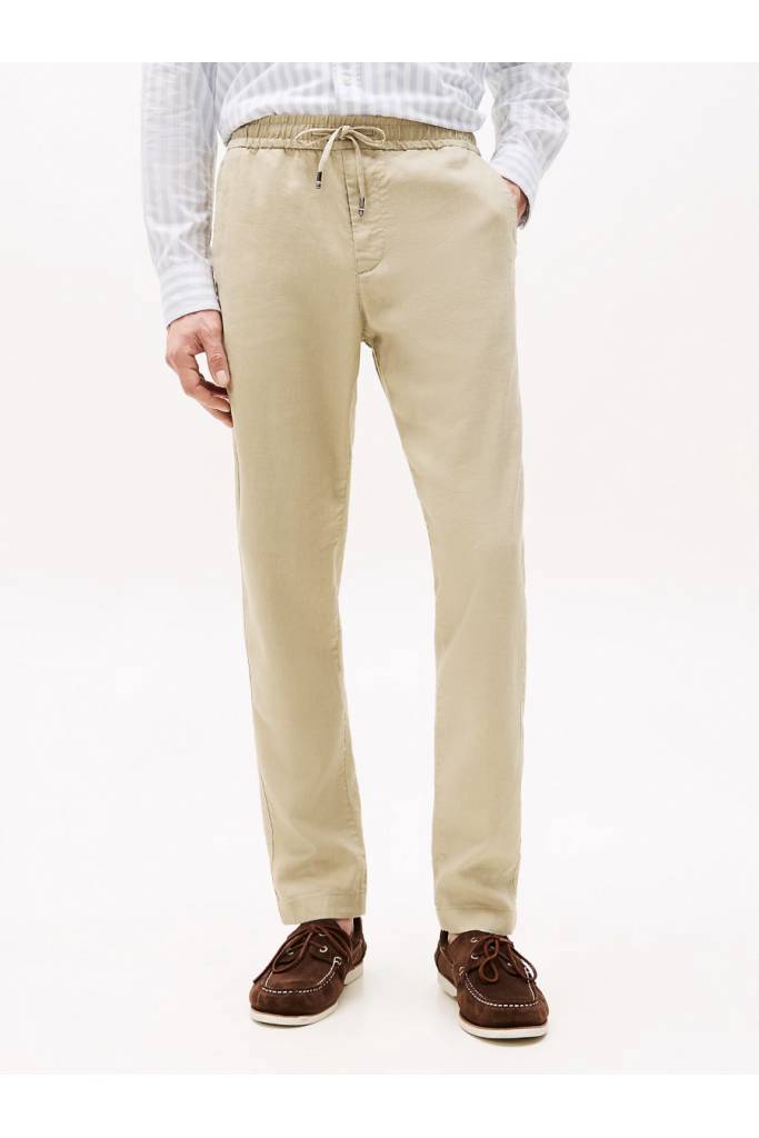 Przód męskie spodnie harlem sorona linen tommy hilfiger MW0MW38801