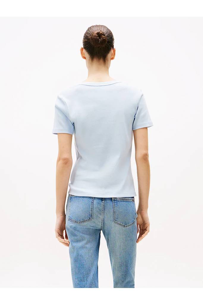 Tył damski t-shirt w serek new cody tommy hilfiger WW0WW40584 Tył damski t-shirt w serek new cody tommy hilfiger WW0WW40584