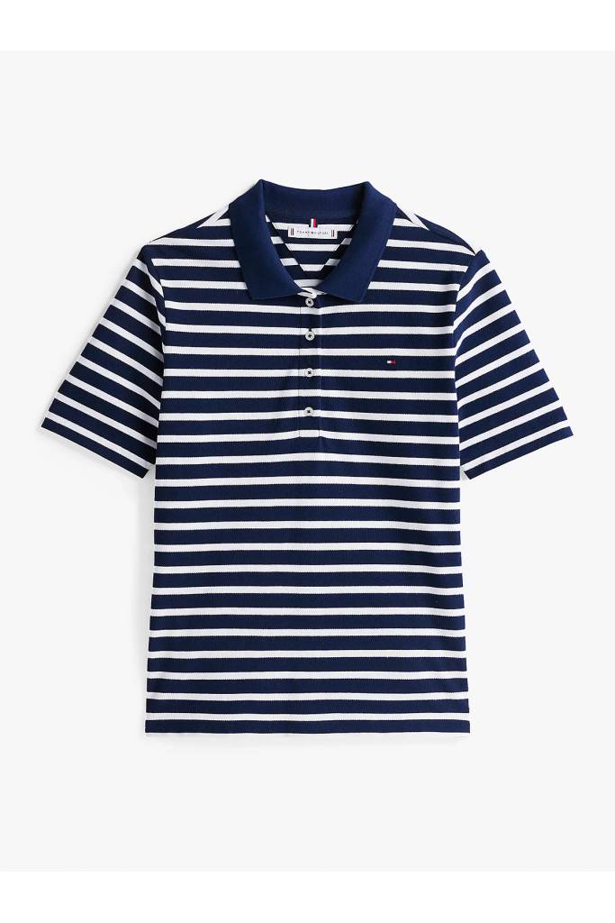 Damskie polo w paski 1985 reg pique tommy hilfiger WW0WW43224