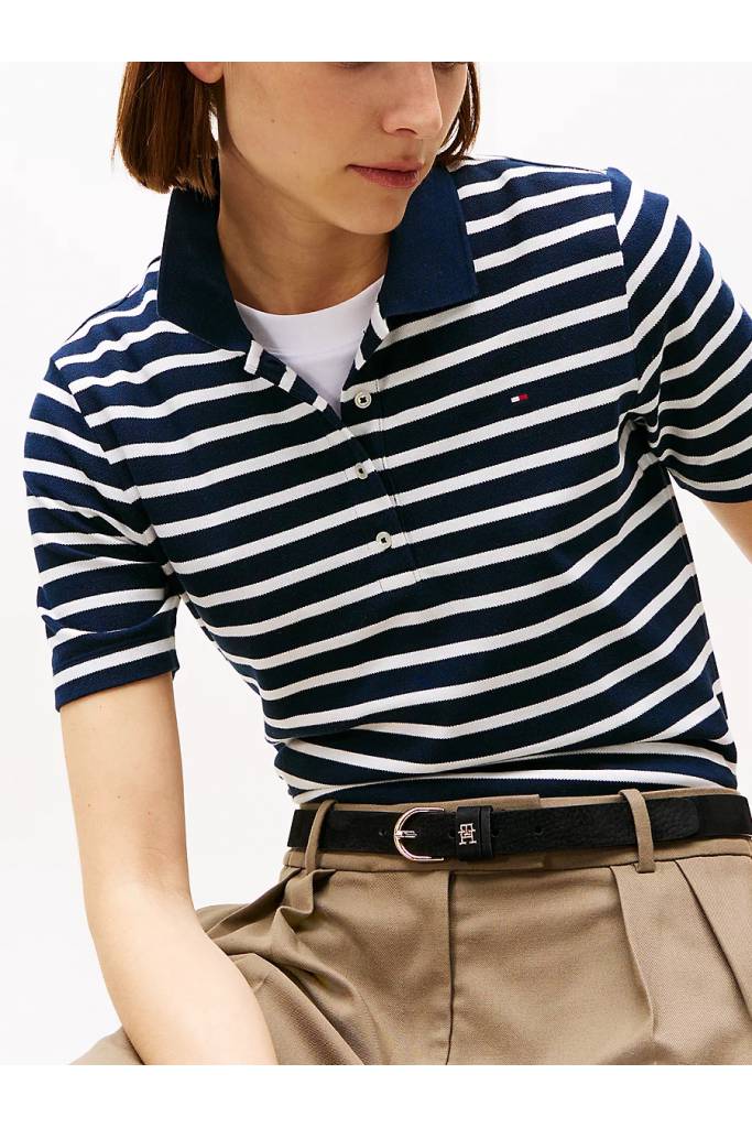 Detal stylizacja damskie polo w paski 1985 reg pique tommy hilfiger WW0WW43224 Detal stylizacja damskie polo w paski 1985 reg pique tommy hilfiger WW0WW43224