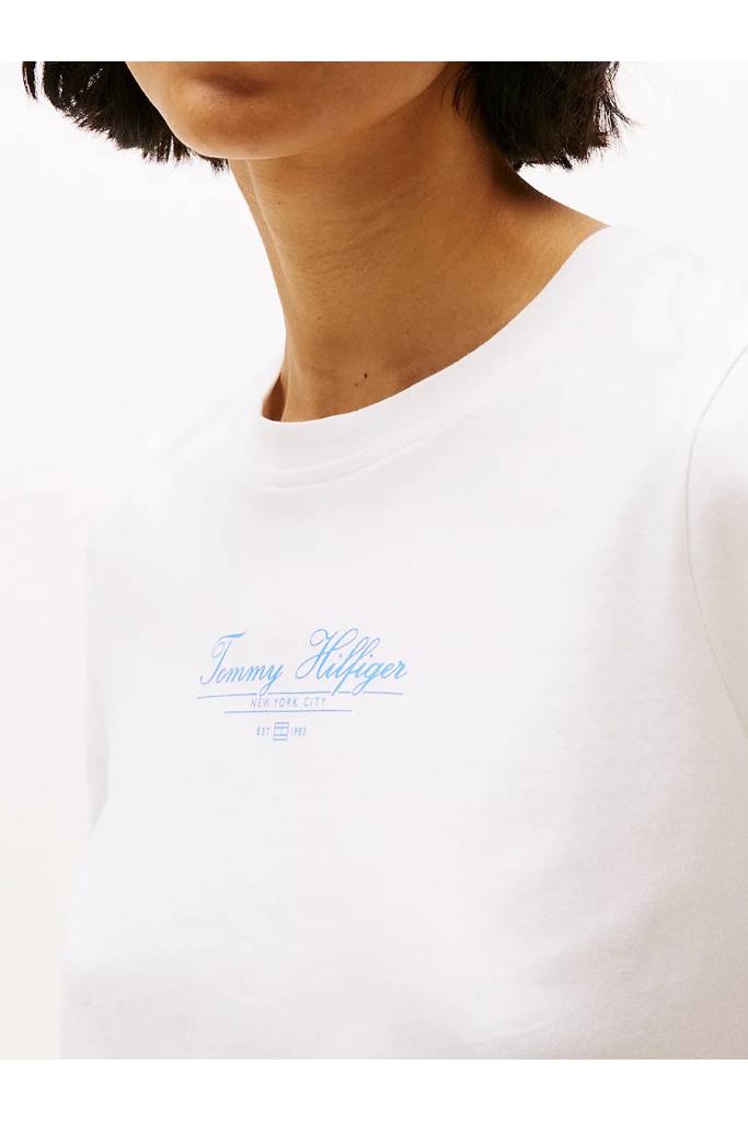 Detal stylizacja damski t-shirt script reg tommy hilfiger WW0WW45428 Detal stylizacja damski t-shirt script reg tommy hilfiger WW0WW45428
