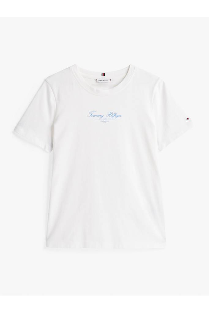 Damski t-shirt script reg tommy hilfiger WW0WW45428