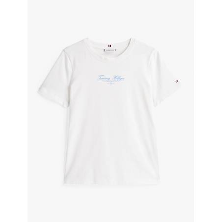 Damski t-shirt script reg tommy hilfiger WW0WW45428