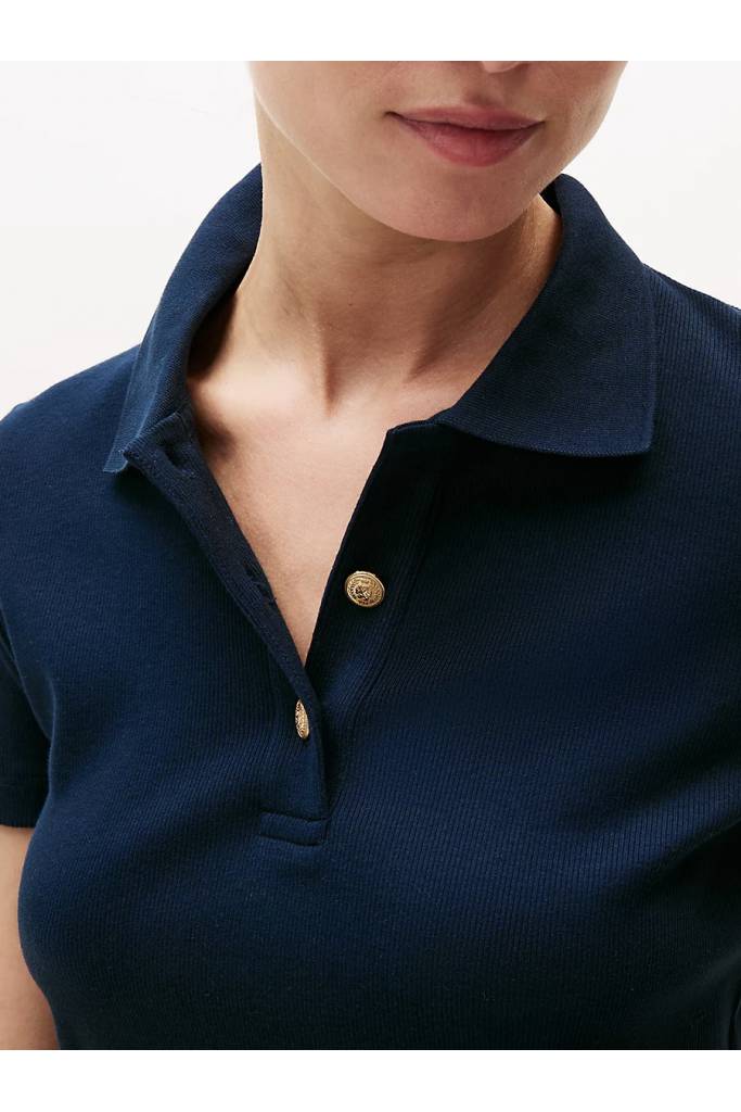 Detal stylizacja damskie polo gold button slim tommy hilfiger WW0WW45436 Detal stylizacja damskie polo gold button slim tommy hilfiger WW0WW45436
