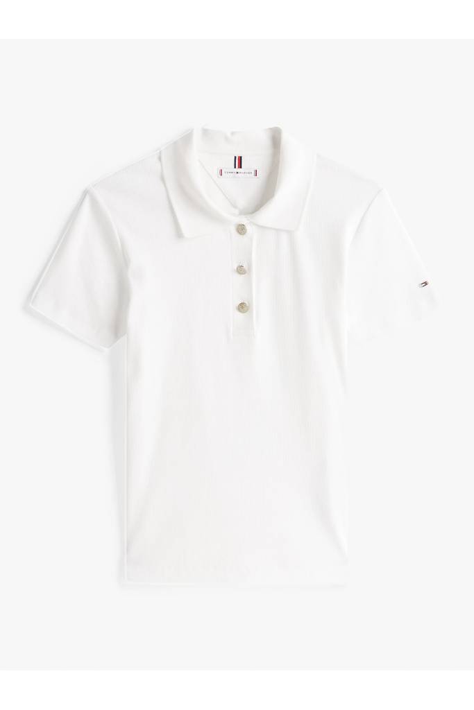 Detal 2 damskie polo gold button slim tommy hilfiger WW0WW45436 Detal 2 damskie polo gold button slim tommy hilfiger WW0WW45436