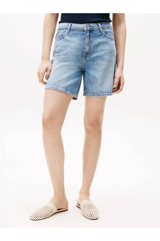 Przód damskie szorty jeansowe straight rw sia tommy hilfiger WW0WW45505 Przód damskie szorty jeansowe straight rw sia tommy hilfiger WW0WW45505