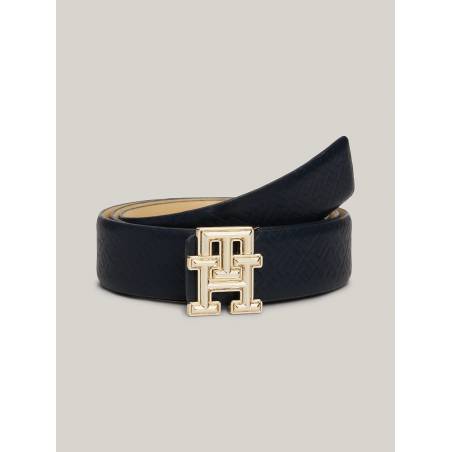 Damski skórzany pasek dwustronny logo bombe tommy hilfiger AW0AW16019