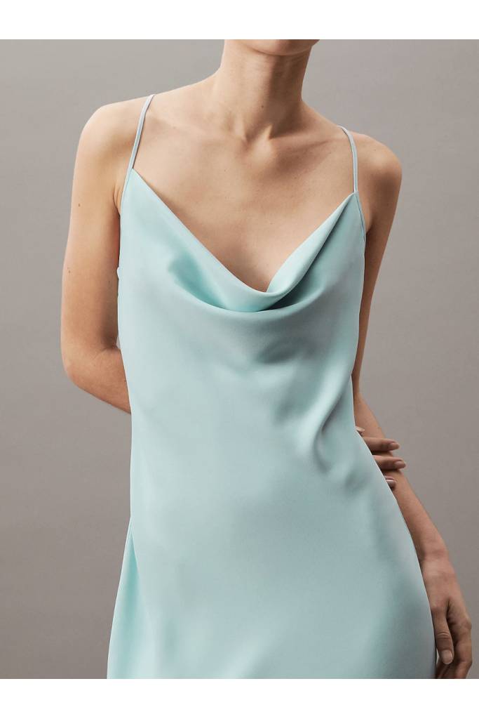 Detal stylizacja damska sukienka crepe low back drape calvin klein LV044B053G Detal stylizacja damska sukienka crepe low back drape calvin klein LV044B053G