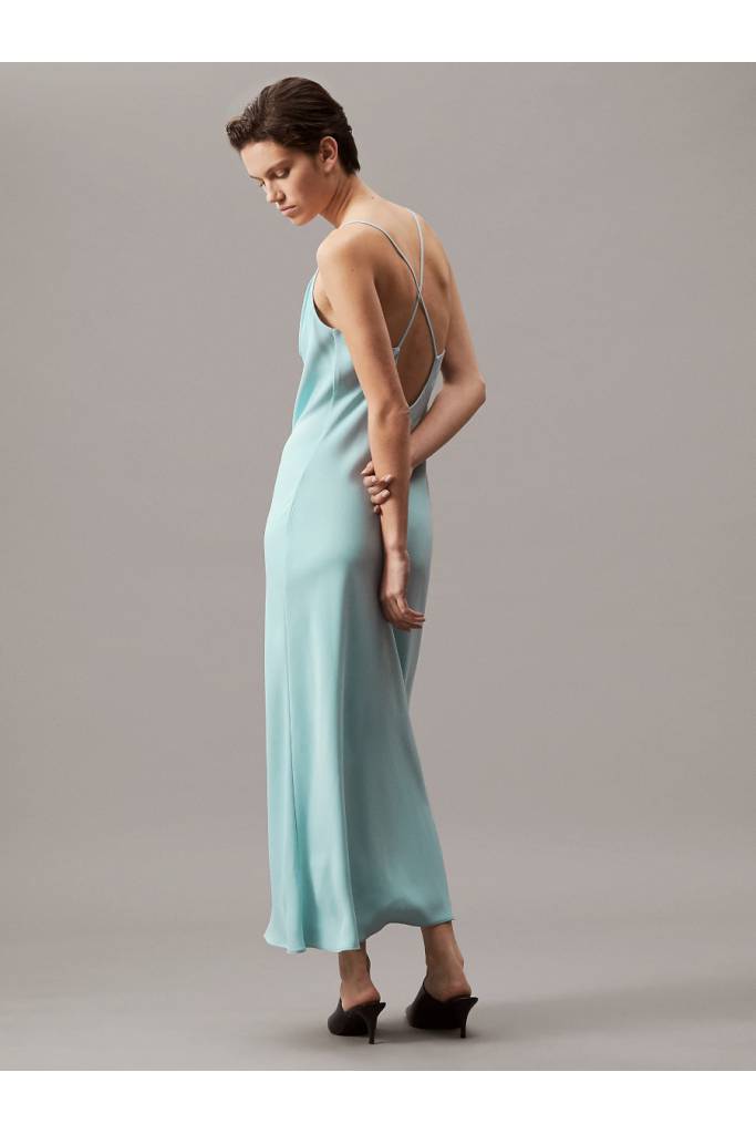 Tył damska sukienka crepe low back drape calvin klein LV044B053G Tył damska sukienka crepe low back drape calvin klein LV044B053G
