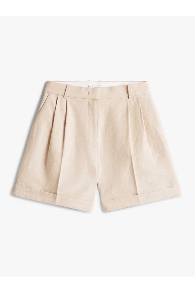 Damskie Szorty Linen Mix...