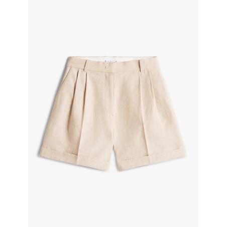 Damskie szorty linen mix pleated tommy hilfiger WW0WW44767