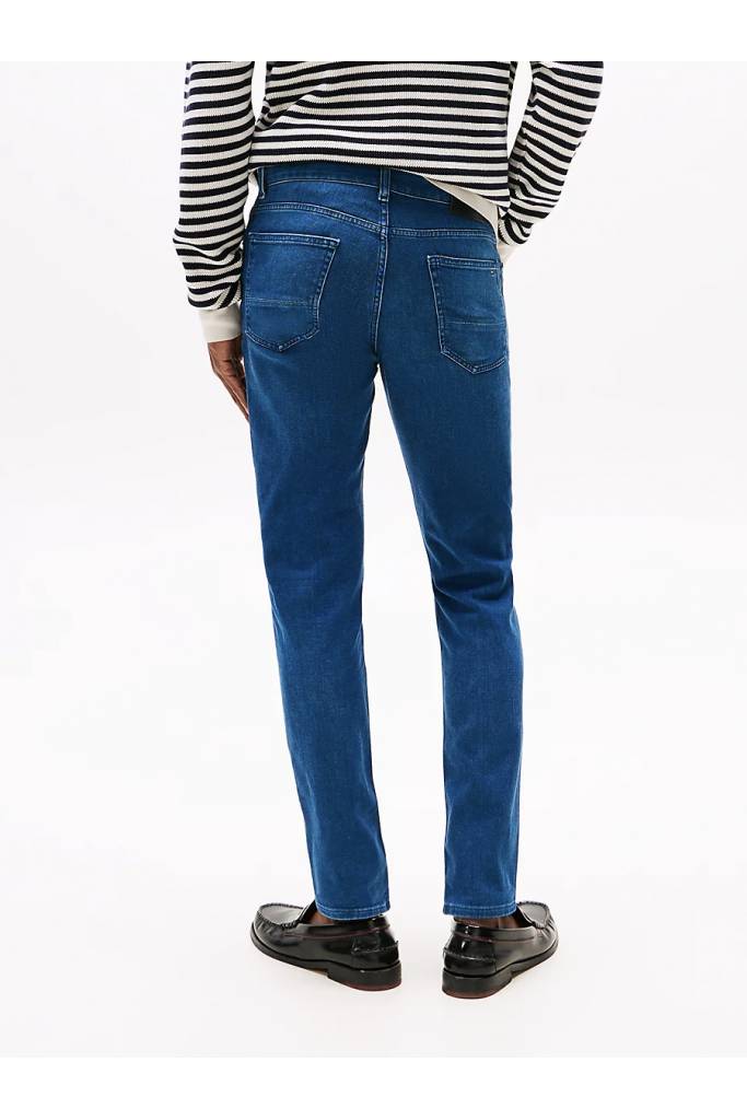 Tył męskie jeansy slim bleecker sstr lake blue tommy hilfiger MW0MW40650