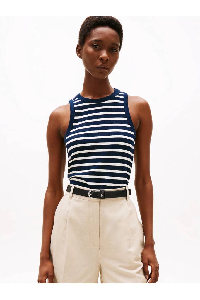 Przód damski top 5x2 rib tommy hilfiger WW0WW38635