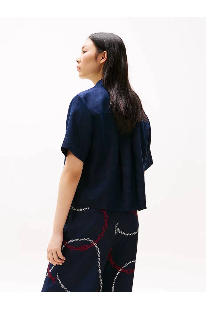 Tył damska koszula lniana ess relaxed tommy hilfiger WW0WW44720 Tył damska koszula lniana ess relaxed tommy hilfiger WW0WW44720