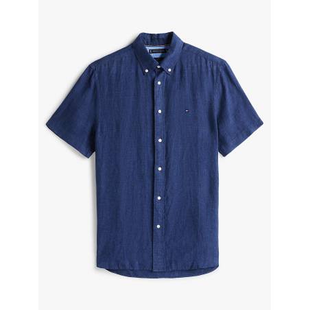 Męska lniana koszula z krótkim rękawem pigment dyed tommy hilfiger MW0MW35207