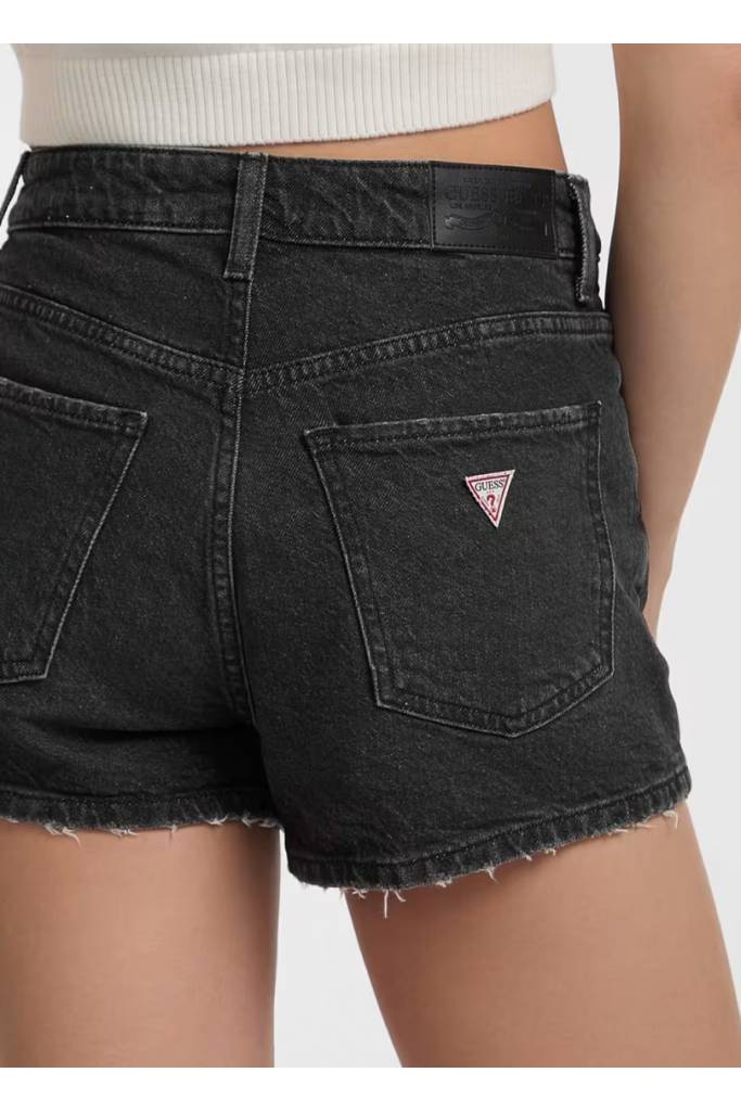Detal stylizacja damskie szorty jeansowe highwaist vintage guess jeans W5GD0Y D5M71