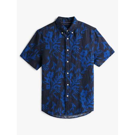 Męska lniana koszula z krótkim rękawem tropical prt tommy hilfiger MW0MW38586