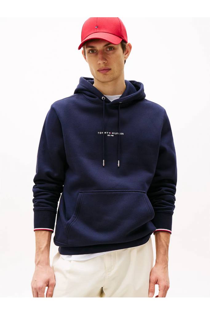 Przód męska bluza z kapturem small logo tommy hilfiger MW0MW38950