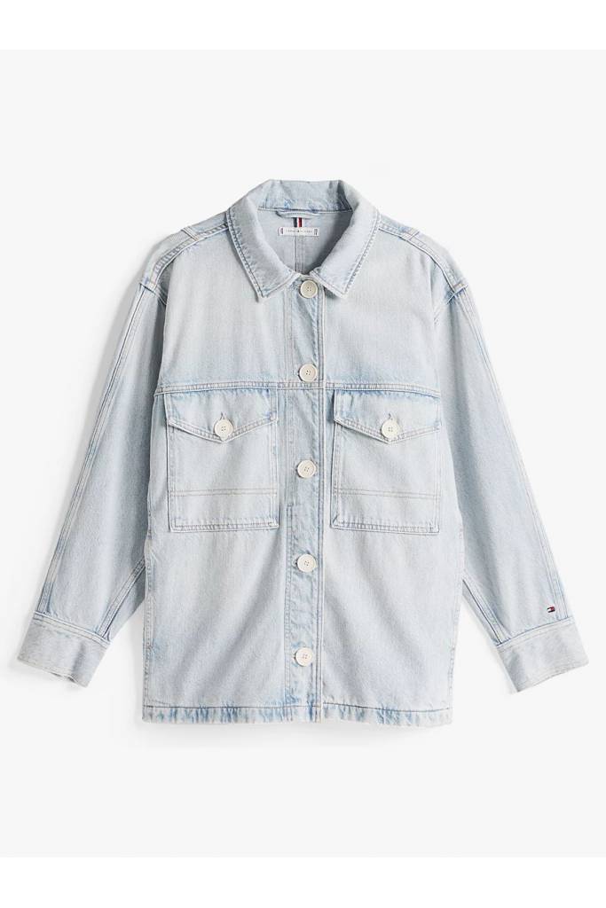 Damska kurtka jeansowa oversized utility sky tommy hilfiger WW0WW44410