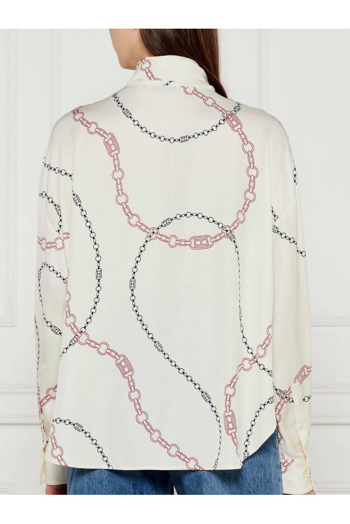 Tył damska bluzka fluid viscose bow tommy hilfiger WW0WW44684 Tył damska bluzka fluid viscose bow tommy hilfiger WW0WW44684