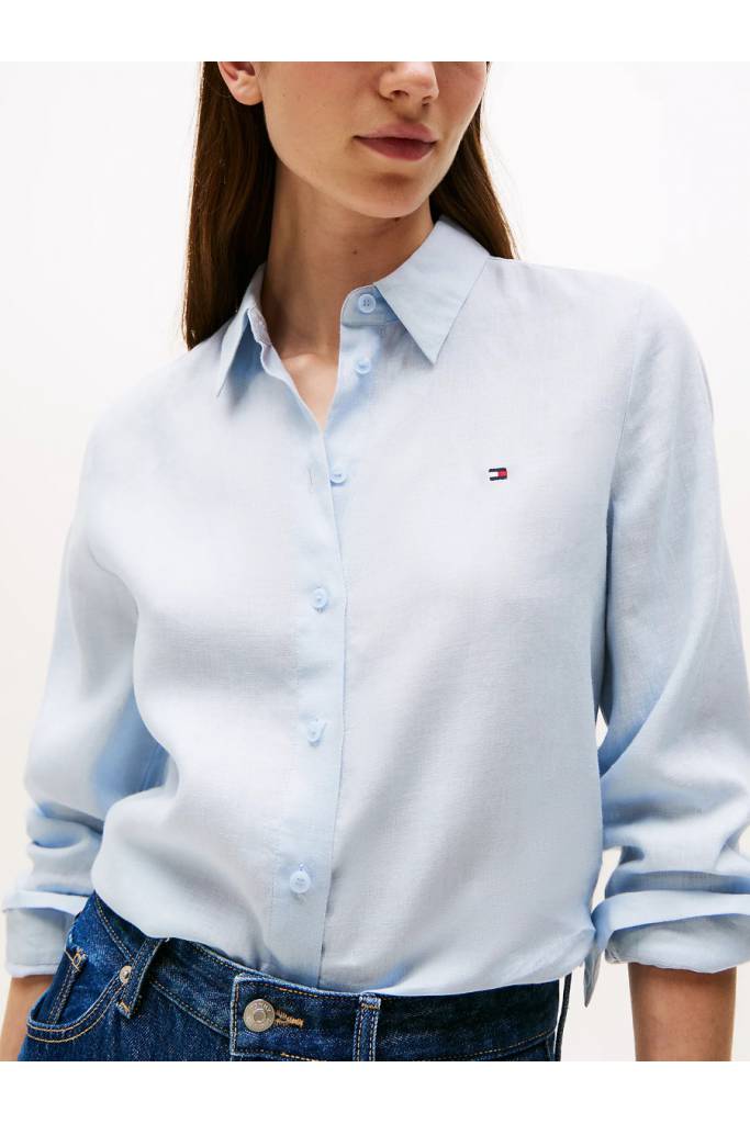 Detal stylizacja damska koszula lniana ess relaxed tommy hilfiger WW0WW44679 Detal stylizacja damska koszula lniana ess relaxed tommy hilfiger WW0WW44679